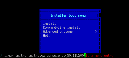 Ubuntu install menu