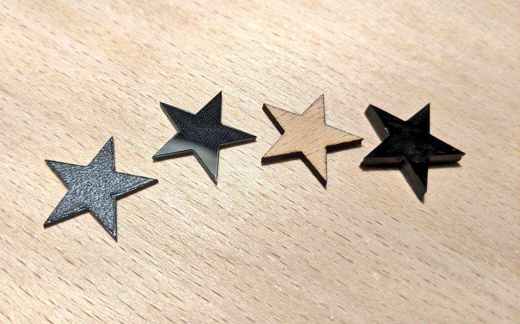 Star shape cut from different materials