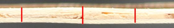 Uneven plywood